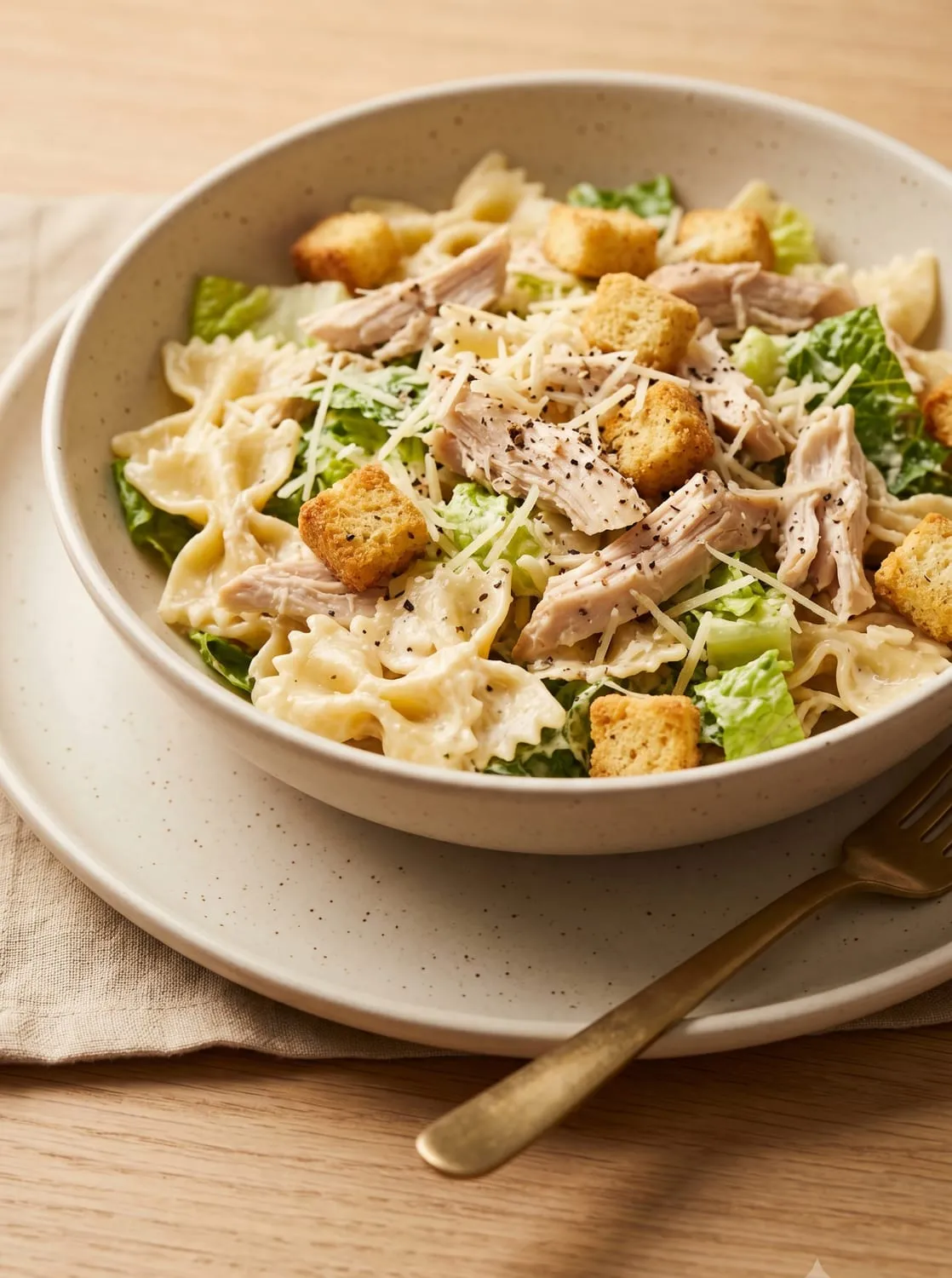Chicken Caesar Bowtie Pasta Salad